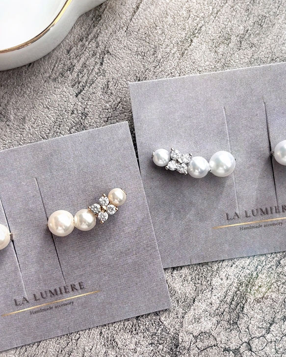 \\新色追加// 着けてる事を忘れる♡イヤークリップ 【ジルコニアフラワー】両耳 3枚目の画像