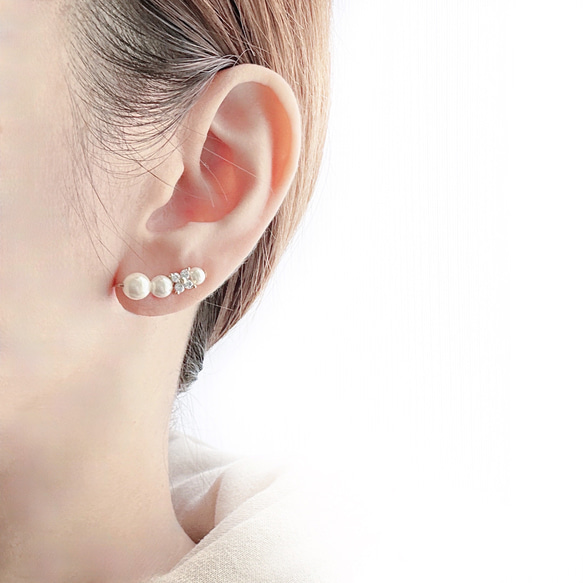 \\新色追加// 着けてる事を忘れる♡イヤークリップ 【ジルコニアフラワー】両耳 1枚目の画像