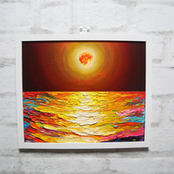油絵 油彩 油彩画 絵 絵画【お月見に満月の星空を見上げるウサギ