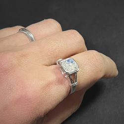 シルバ−925 シルバーストーンリング / silver 925 silver stone ring 3枚目の画像