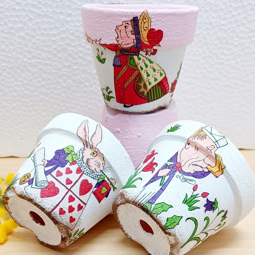 面白い柄 リメイク鉢3点セット 多肉植物 taniku－maruko 通販｜Creema 