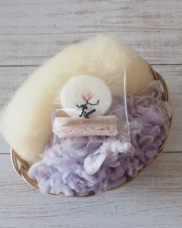 はじめてでも可愛く作れる！羊毛フェルト初心者さん向け動画付きひつじちゃんキット 7枚目の画像
