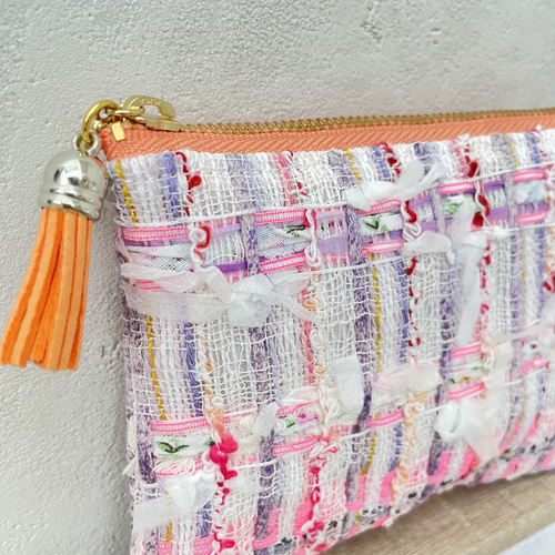 フランス製ツイード マリアケント社 ツイードポーチ ポーチ hana