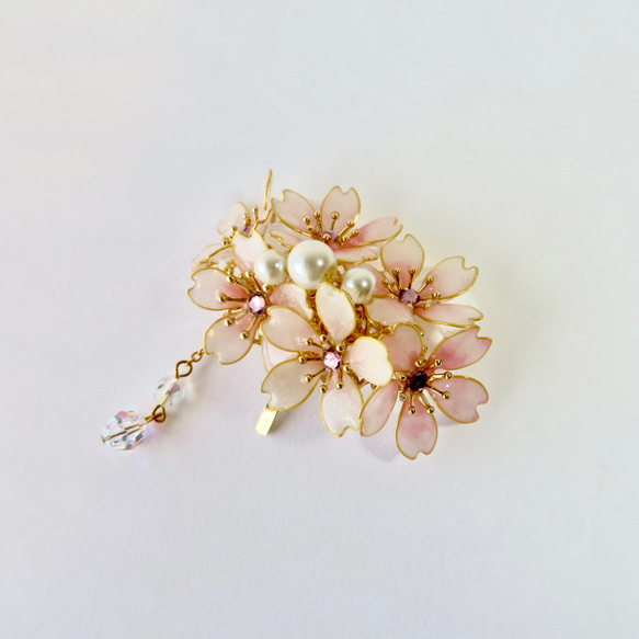 【桜のポニーフック】ディップアートのヘアアクセサリー 4枚目の画像