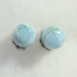 （獨一無二的商品，出口）Larimar 耳釘，6 毫米（鈦柱） 第1張的照片