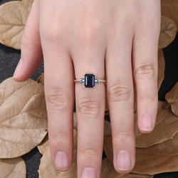 ギャラクシー ブルー サンドストーン リング 6 月の誕生石 アレキサンドライト リング 婚約 結婚指輪 4枚目の画像
