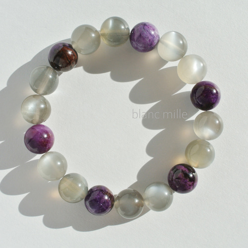 新作 セレナイト グレームーンストーン 二連ブレス 【公式通販】