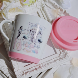 ♡大人可愛いマグカップ♡　母の日　誕生日　女の子　マグカップ　おしゃれ　大人　可愛い　ピンク　ふんわり　新生活　デスク　 3枚目の画像