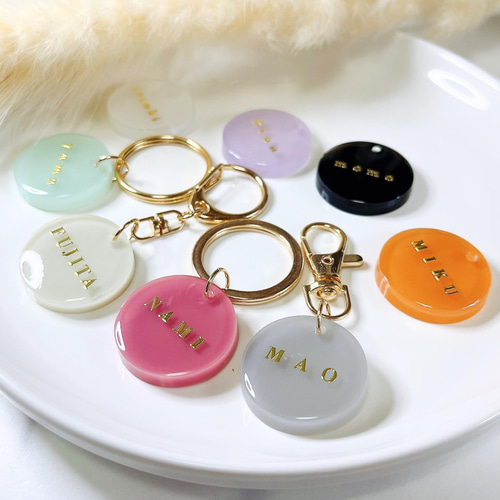 りんりんページ　名入れチャーム　レジンキーホルダー ☆Fivepeacelove☆様専用ページ 名入れチャームレジン