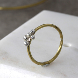 silver grain ring　真鍮／シルバー 1枚目の画像