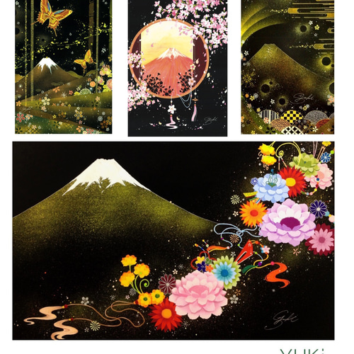 ◉藤沢秀行 名人 直筆サイン色紙 4枚セット（35年以上前・本人揮毫