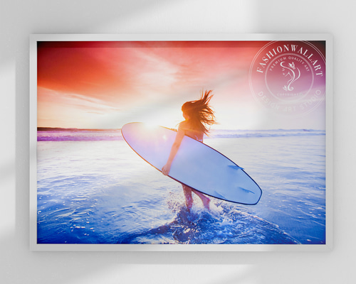 アートポスターサーフボードビーチライフスタイル海辺の風景夏アート