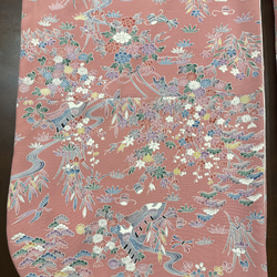 着物リメイク　振り袖羽織　春の花柄ピンク　（裏付き） 6枚目の画像