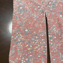 着物リメイク　振り袖羽織　春の花柄ピンク　（裏付き） 5枚目の画像