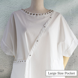 PSNY ジャンパースカート&ワンピース・ホワイト ポシェット １枚で決まる服 かぶるだけで決まる 日本製 AP25 4枚目の画像
