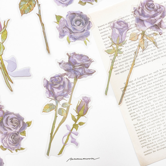 お花のシールセット　10枚　purple romance　[AU391] 3枚目の画像