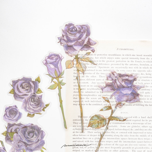 お花のシールセット　10枚　purple romance　[AU391] 2枚目の画像