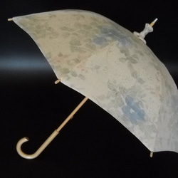 ＊母の日セール＊  越後紬の日傘「ブルーポピー」 1枚目の画像
