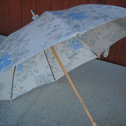 ＊母の日セール＊  越後紬の日傘「ブルーポピー」 8枚目の画像