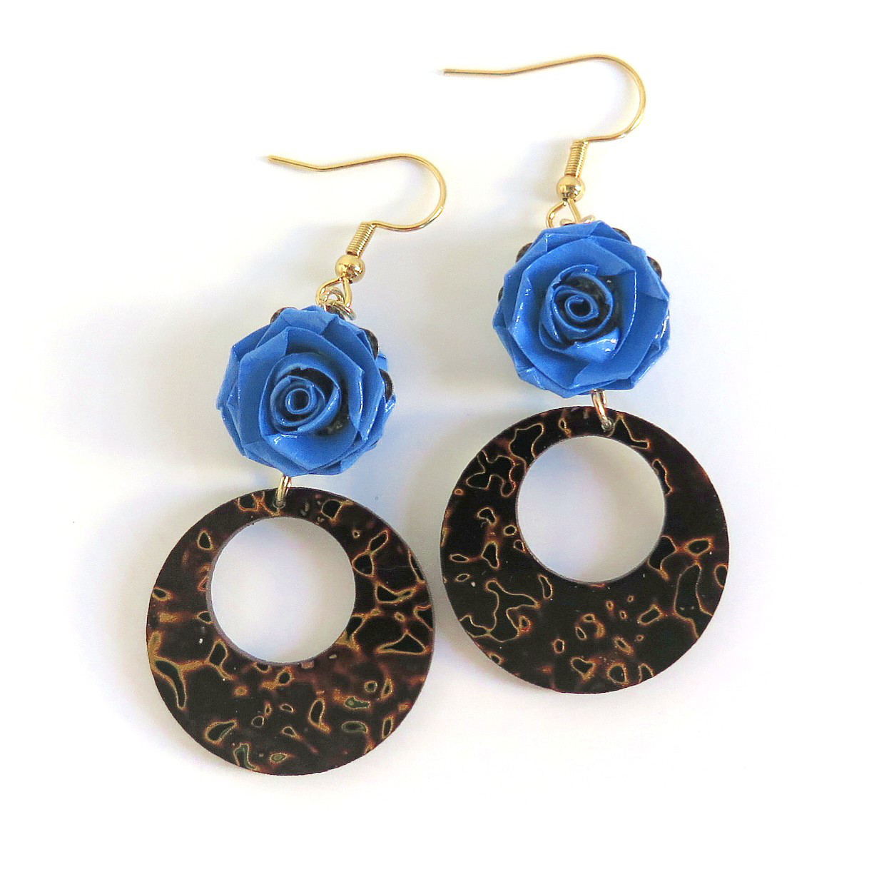 2023新作！歴史上初　ロザフィ×伝統工芸品・津軽塗　コラボピアス・イヤリング(ブルー)