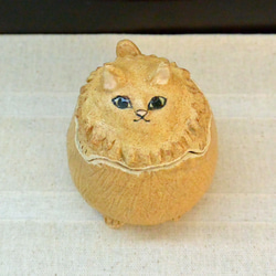 猫のシュガーポット　シュガーキャット　黄色　ねこ・猫　手作り陶芸・陶器　食器・小物入れ・置き物 4枚目の画像