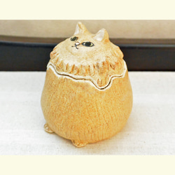 猫のシュガーポット　シュガーキャット　黄色　ねこ・猫　手作り陶芸・陶器　食器・小物入れ・置き物 8枚目の画像