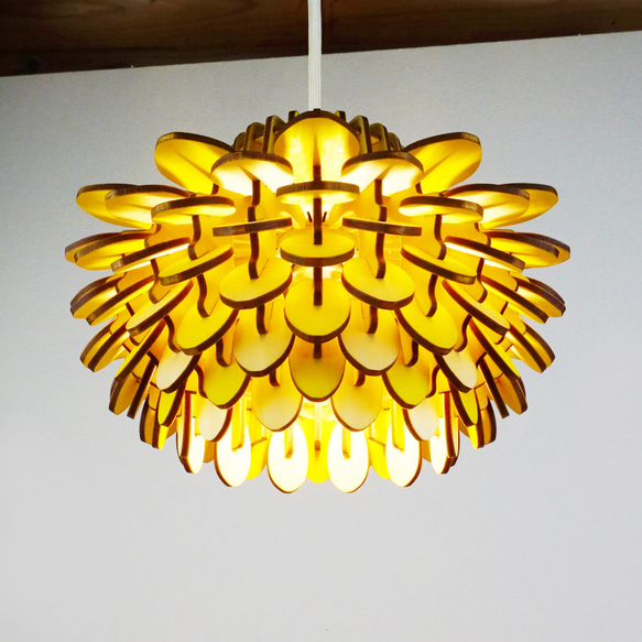 「ダリア」木製ペンダントライト 照明　おしゃれ　かわいい　北欧　人気 2枚目の画像