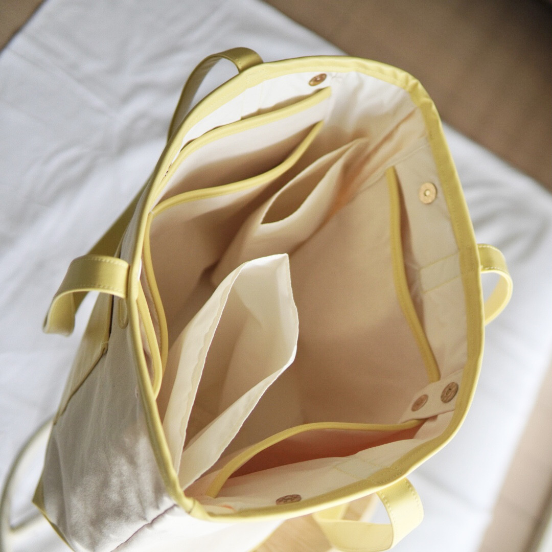 ♡パートナーともシェアできるマザーズbag イエロー♡トートバッグ 帆布バッグ ショルダー