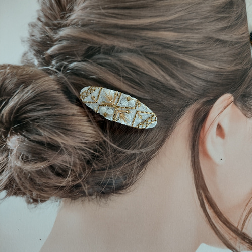 【3点SET】インド刺繍リボンのパッチンピン 3点SET】インド刺繍リボンのパッチンピン