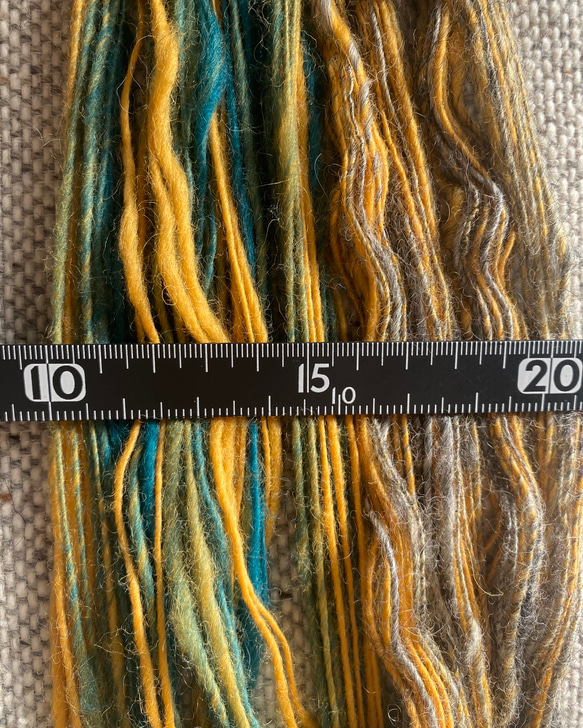 yellow手紡ぎ糸セット　約20g 4枚目の画像