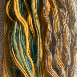 yellow手紡ぎ糸セット　約20g 3枚目の画像