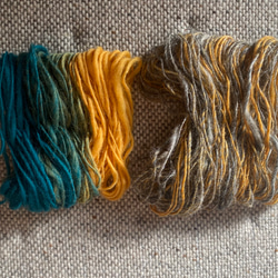 yellow手紡ぎ糸セット　約20g 5枚目の画像