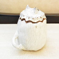 猫のシュガーポット　シュガーキャット　白　ねこ・猫　手作り陶芸・陶器　食器・小物入れ・置き物 7枚目の画像