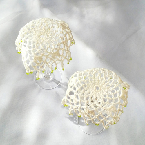 海外店ジャグカバー☆レースドイリー10星形スカラップ&天使と薔薇