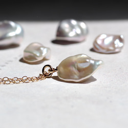 Keshi 珍珠項鍊 [金屬配件可用，寶石可用] 手工天然石材配件 第1張的照片