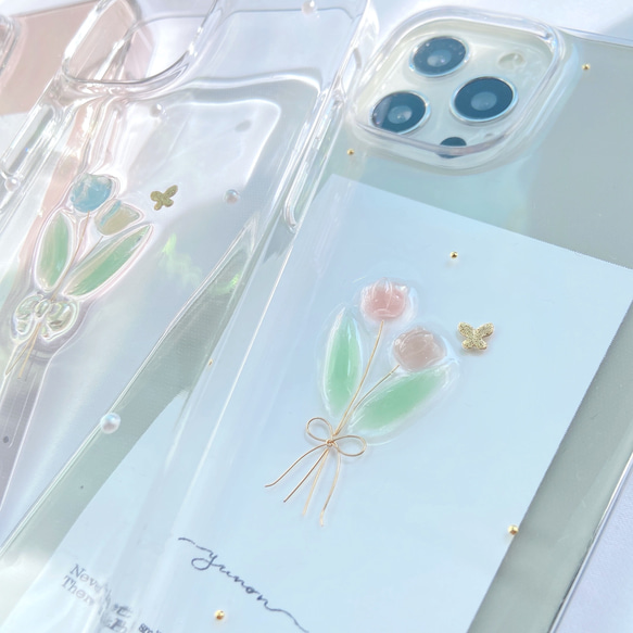 YN-so6,【tulip×butterfly】,iPhoneケース　全機種対応　iPhone13 iPhone14, 10枚目の画像