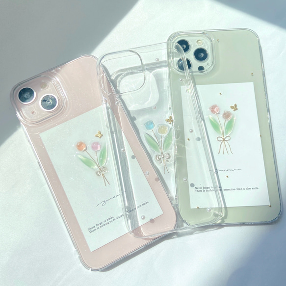 YN-so6,【tulip×butterfly】,iPhoneケース　全機種対応　iPhone13 iPhone14, 16枚目の画像