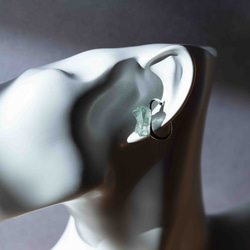 綠色海藍寶石礦物寶石耳環【金屬配件可選石材】手工天然石飾品 第10張的照片