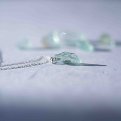 綠色海藍寶石礦物寶石項鍊 [金屬配件可選寶石] 手工天然石材配件 第4張的照片
