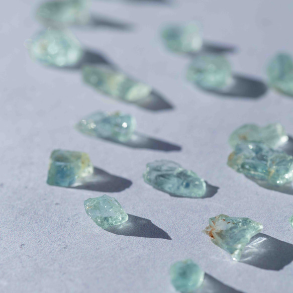 綠色海藍寶石礦物寶石項鍊 [金屬配件可選寶石] 手工天然石材配件 第11張的照片