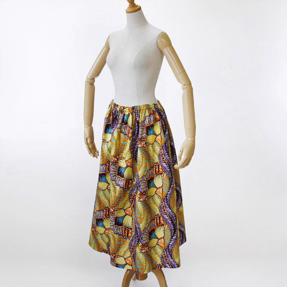 アフリカ布のロングスカート（アフリカンプリント）ロング・マキシ 9枚目の画像