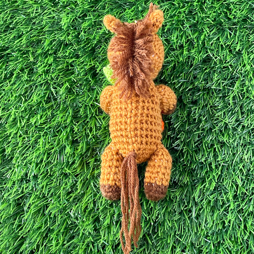 受注製作】人参大好き♡人参を持ったお馬さんバッグチャーム【栗毛