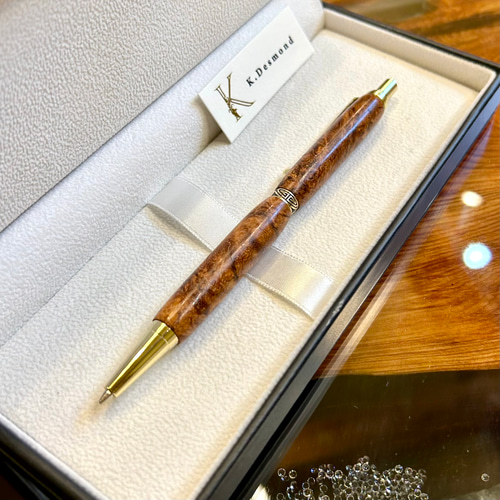 努力の木・希少杢】花梨の瘤シャープペン1016 ペン・筆記用具