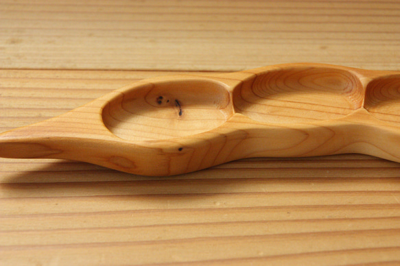箸置きケース 『そらまめ』豆形 ミニサイズ5個用　イチイの木 4枚目の画像