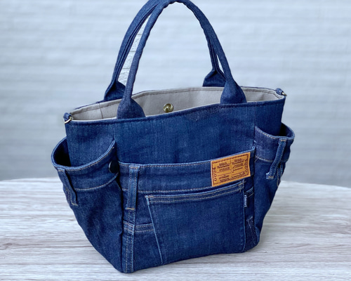 【トートバッグの作り方】フリンジが可愛い❣️切り替えデザインのデニムバッグの作り方👜｜sewing tutorial