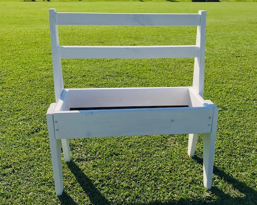 ☆セール☆ホワイト木製ベンチプランター Lサイズ 多肉植物 観葉植物等