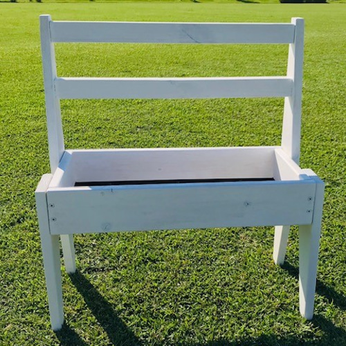 ☆セール☆ホワイト木製ベンチプランター Lサイズ 多肉植物 観葉植物等