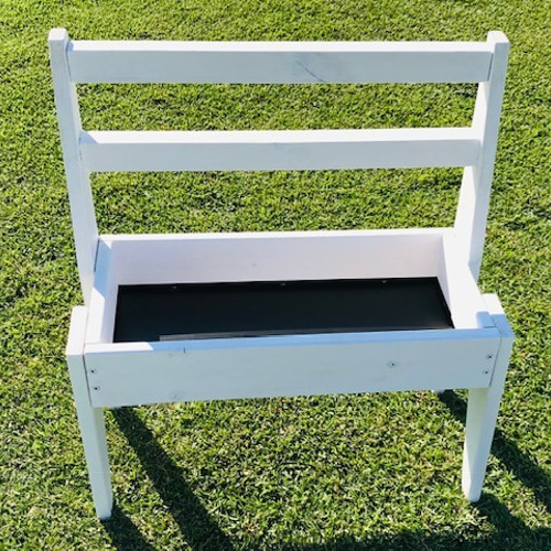 ☆セール☆ホワイト木製ベンチプランター Lサイズ 多肉植物 観葉植物等