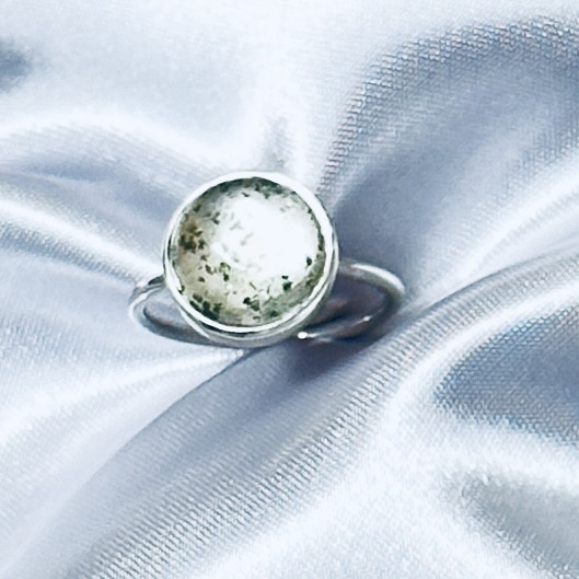 シルバーリング石付き ガーデンクオーツ|石彩-木目金・高級シルバーリング