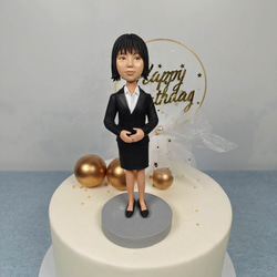 ケーキトッパー オーダーメイド 似顔絵プレゼント フィギュア人形ぬいぐるみ 上司社長友達 昇進退職還暦祝い記念日誕生日 5枚目の画像